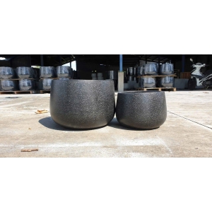 Chậu xi măng đá mài đen hạt dẻ